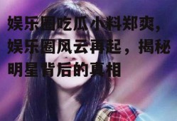 娱乐圈吃瓜小料郑爽,娱乐圈风云再起，揭秘明星背后的真相