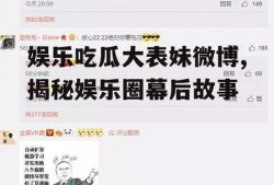 娱乐吃瓜大表妹微博,揭秘娱乐圈幕后故事