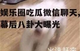 娱乐圈吃瓜微信聊天,幕后八卦大曝光