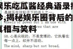 娱乐吃瓜酱经典语录摘抄,揭秘娱乐圈背后的真相与笑料