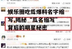 娱乐圈吃瓜爆料名字缩写,揭秘“瓜名缩写”背后的明星秘密