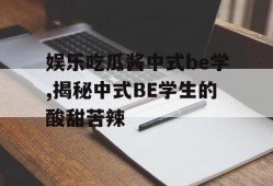 娱乐吃瓜酱中式be学,揭秘中式BE学生的酸甜苦辣