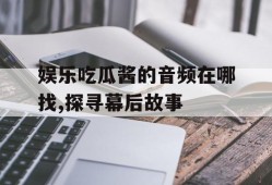娱乐吃瓜酱的音频在哪找,探寻幕后故事