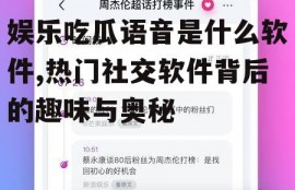 娱乐吃瓜语音是什么软件,热门社交软件背后的趣味与奥秘